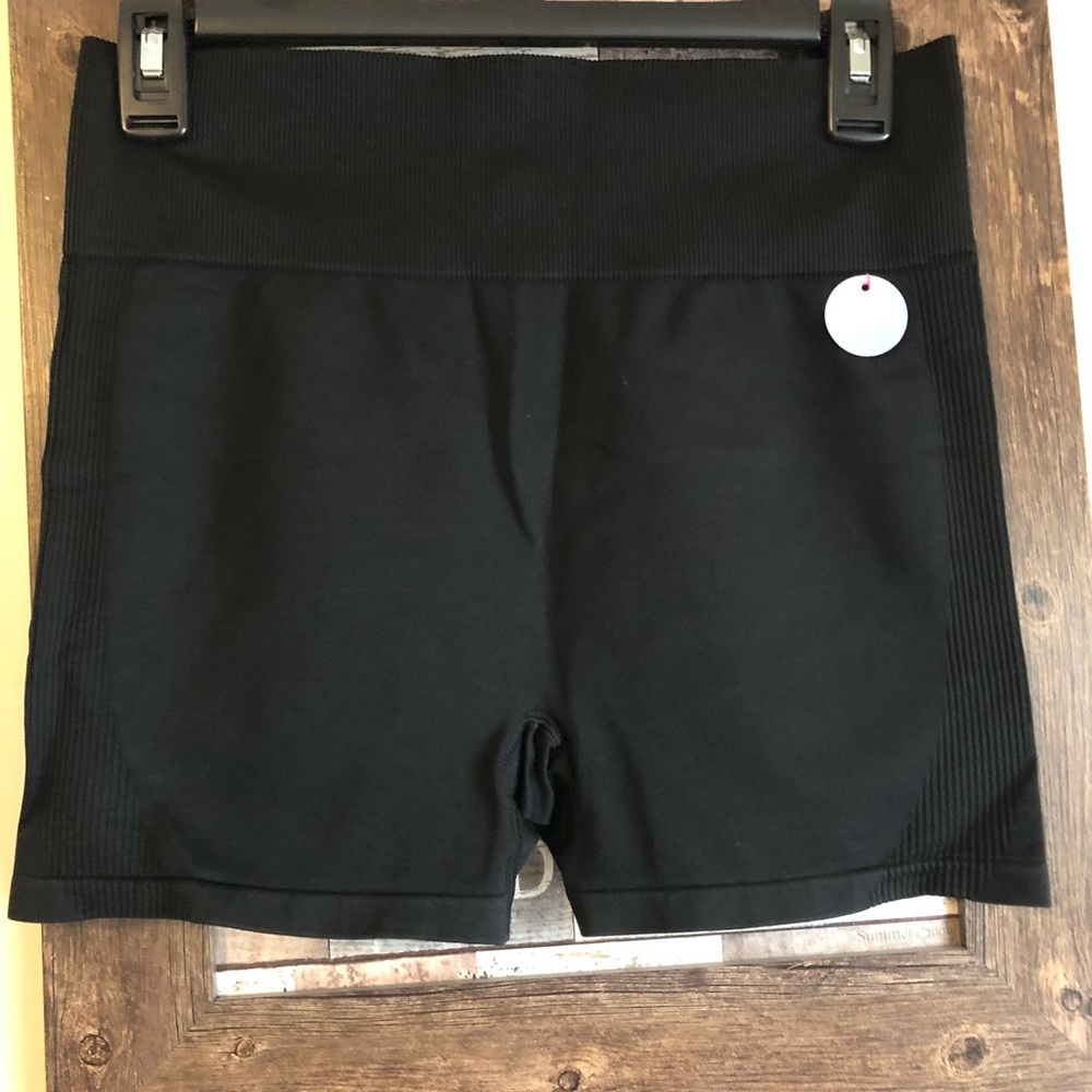 Pink seamless workout shorts